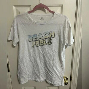 Aerie Oversized Distressed Graphic Beach Feels Tee Small
